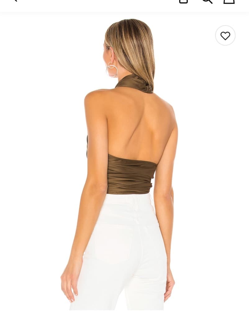 LPA brown silk wrap halter top - Image 3