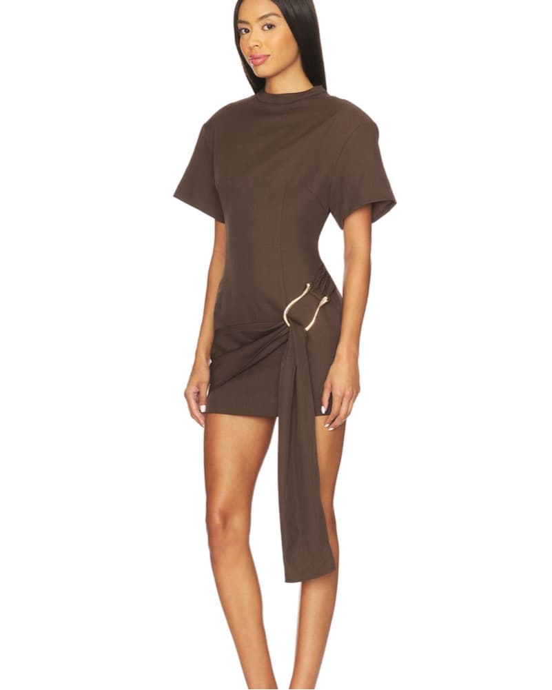 Martini mini dress In Chocolate - Image 2