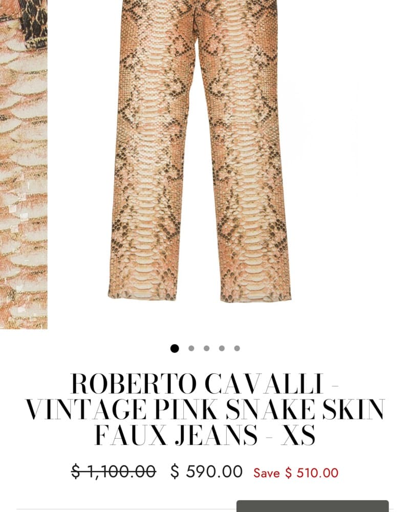 Roberto Cavalli, Vintage Pink Snake Skin - Image 4
