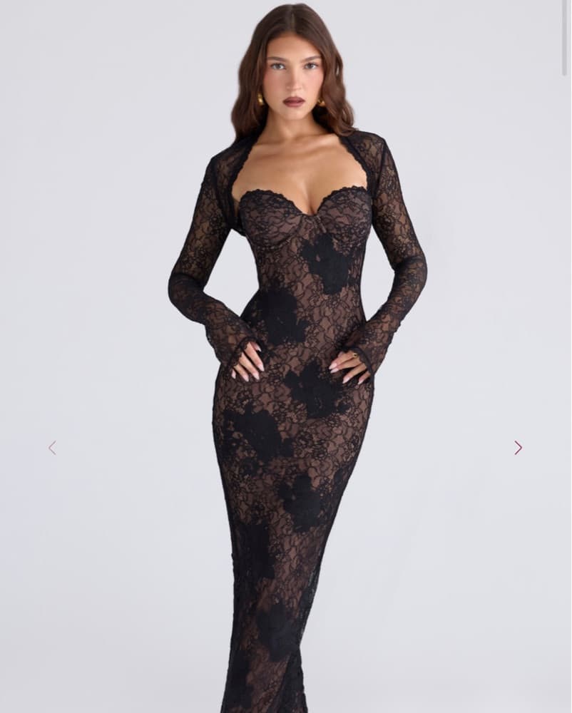 House of CB Lucienne Black Lace Dress - Image 4