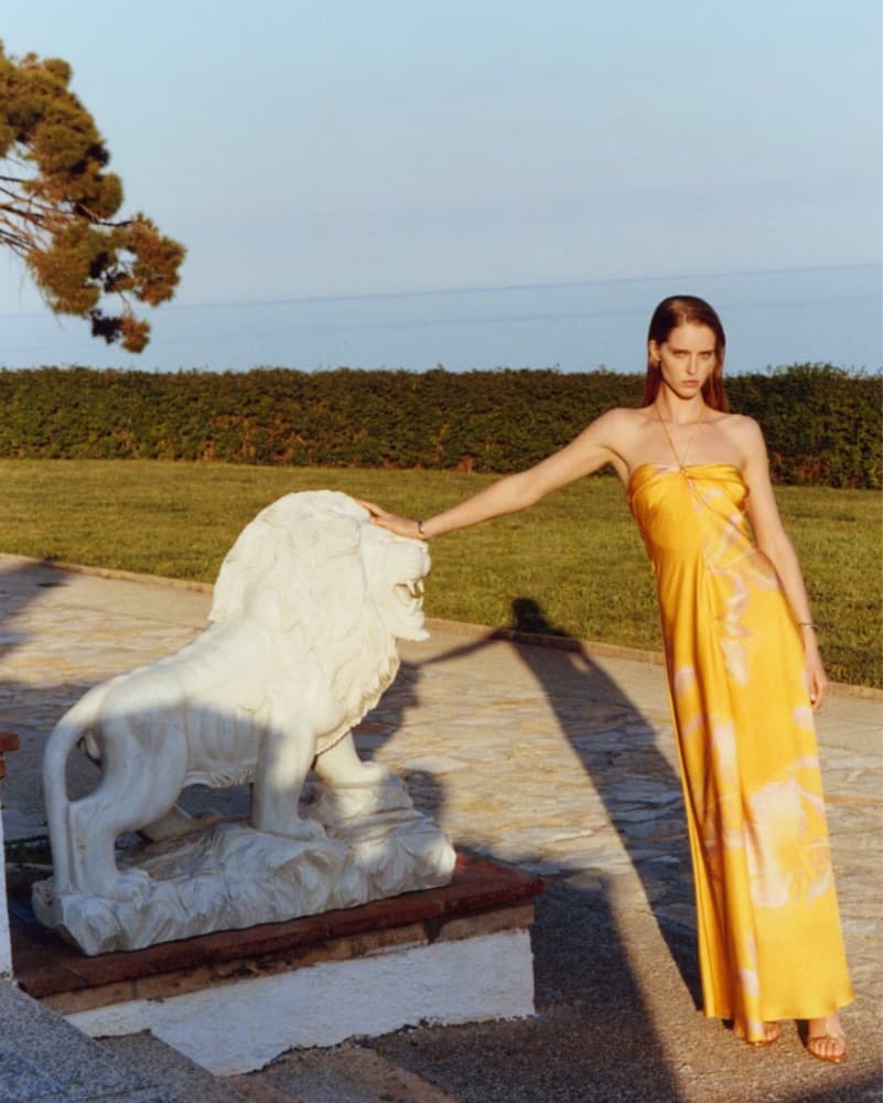 Yellow Satin Gown - Image 1