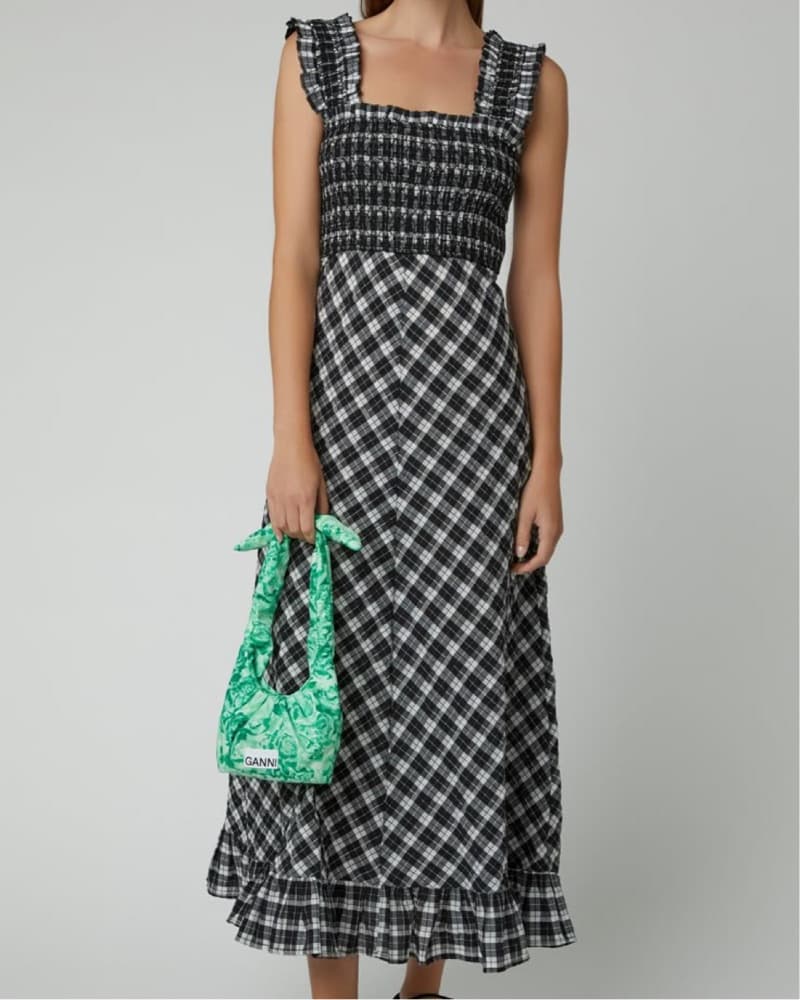 GANNI Seersucker Midi Dress  - Image 3