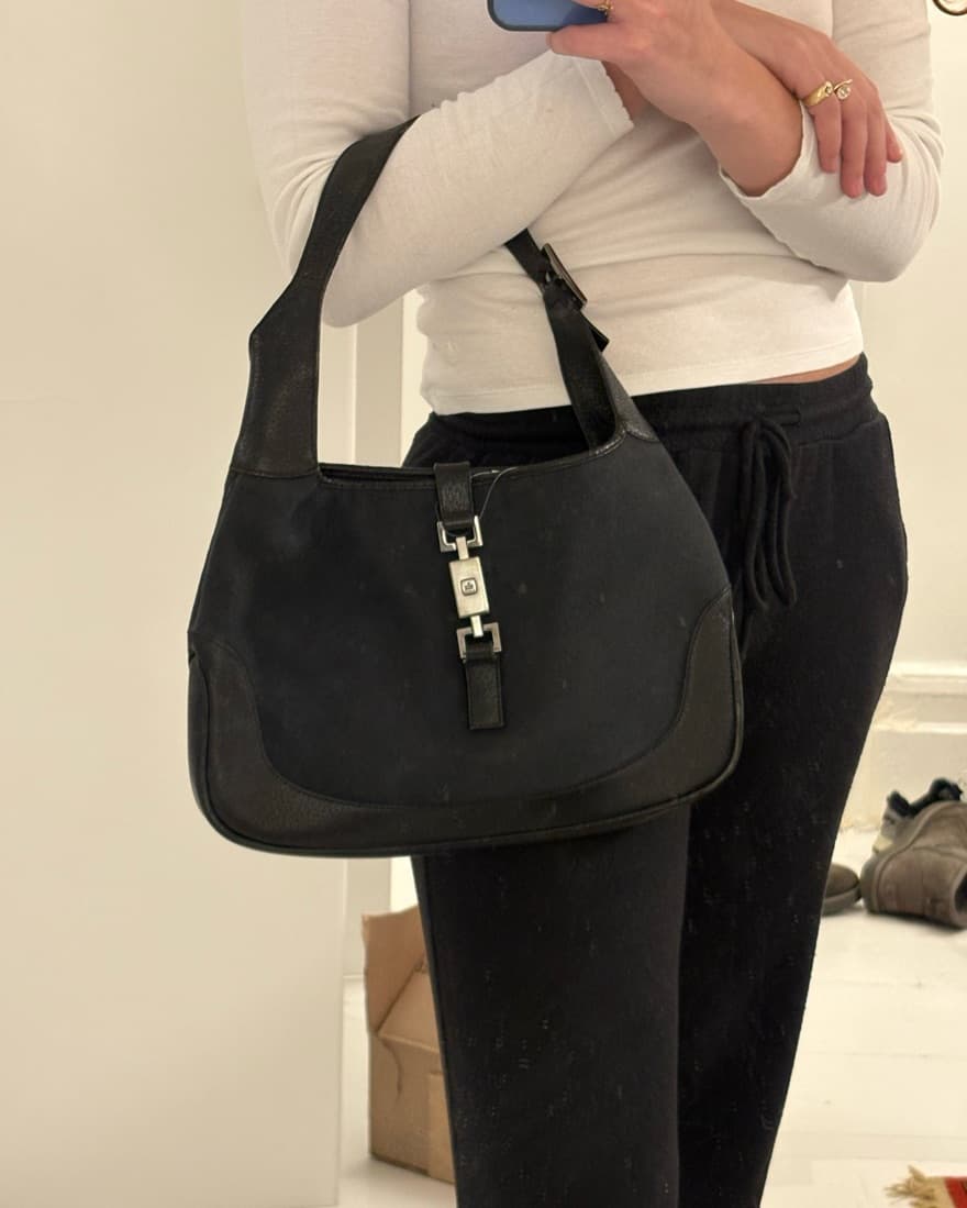 Gucci Vintage Shearling Jackie Hobo Bag - Image 4