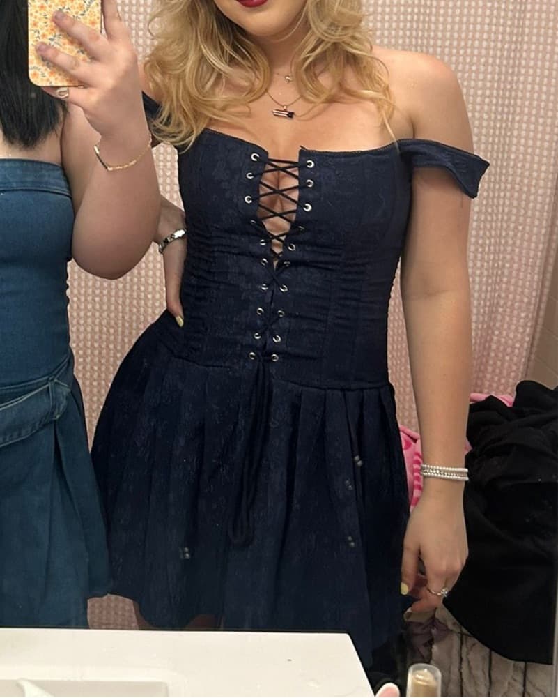 Pleated Corset Dress - Image 4