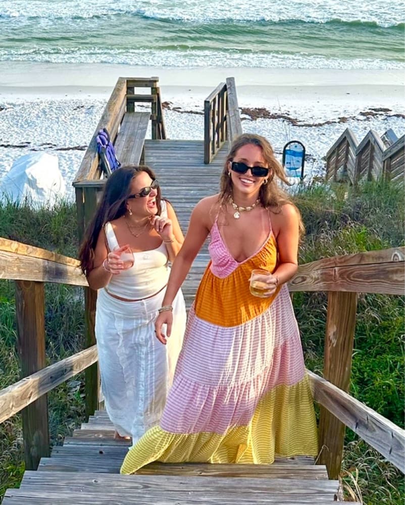 Colorful Striped Maxi Dress - Image 1