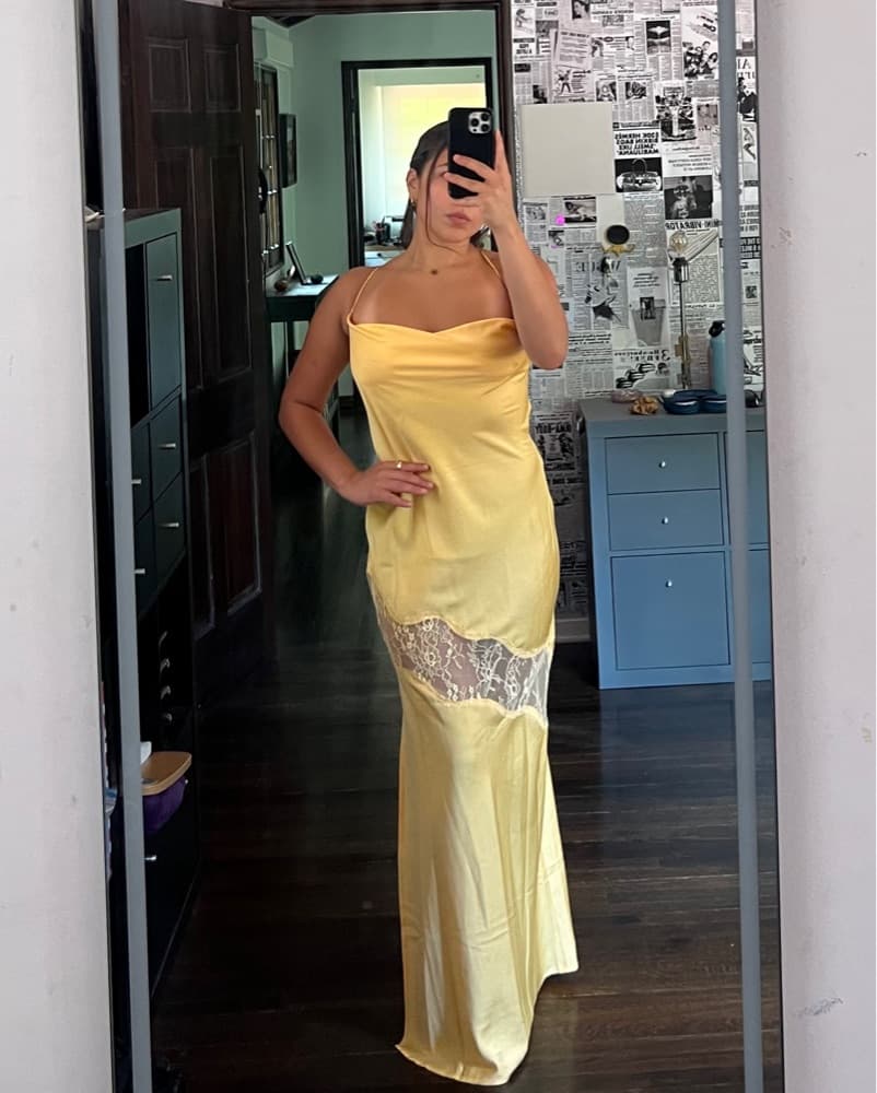 Yellow Open Back Dress - Image 2