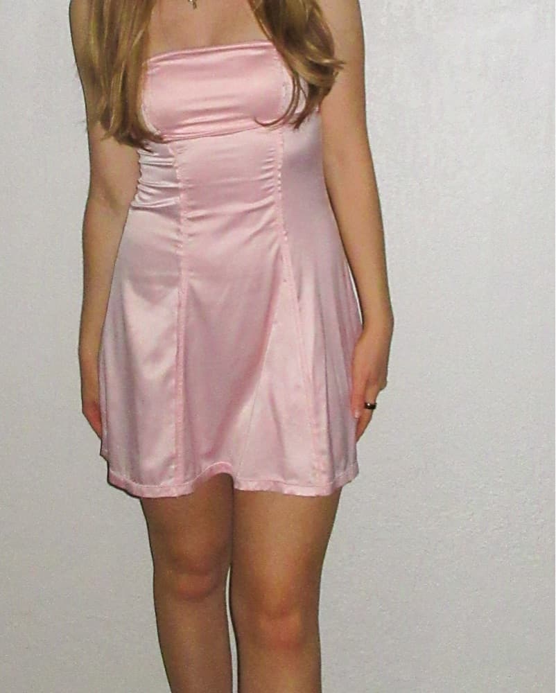 Alluring Satin Mini Dress - Image 1
