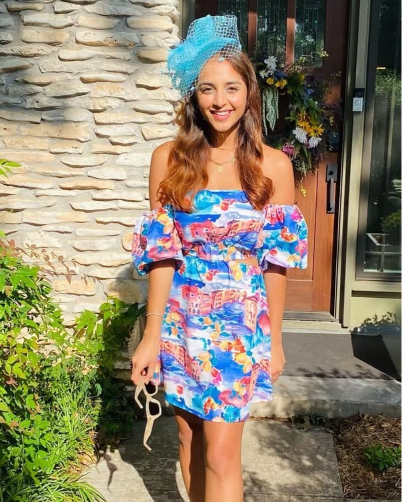 Off-Shoulder Floral Cut-Out Dress - Image 1
