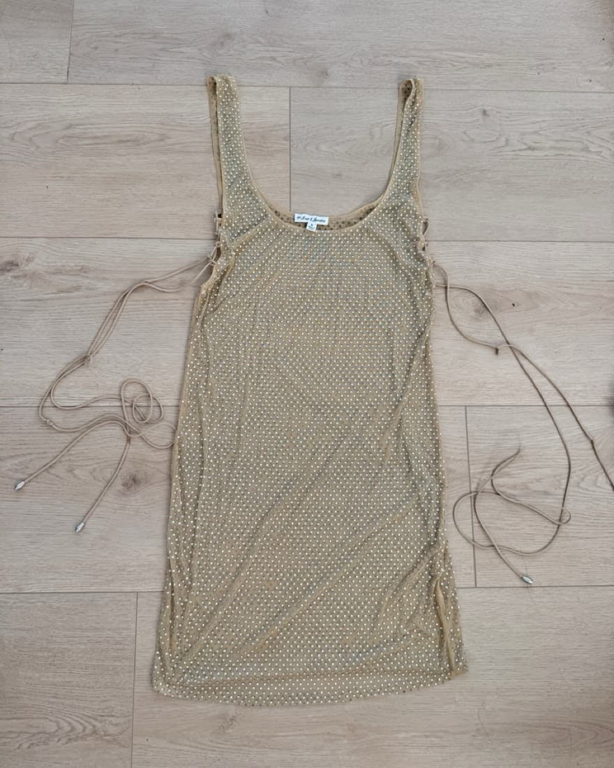For Love & Lemons Sheer Gold Dress - Image 3