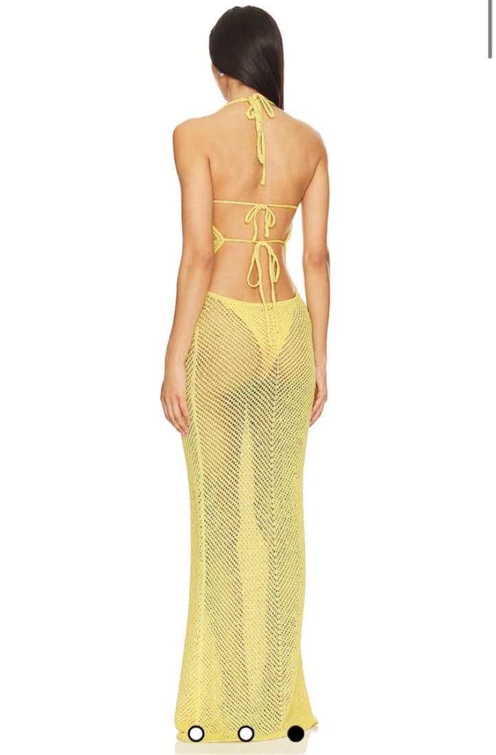 Revolve Yellow Knit Beach Dress - Image 3