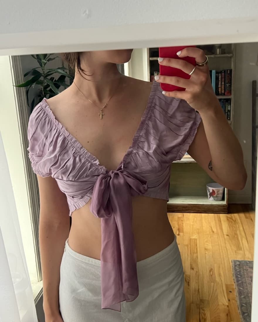 Purple Satin Alberta Ferretti Shrug - Image 1