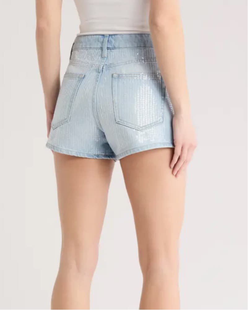 Sequin Frame Jean Shorts - Image 2