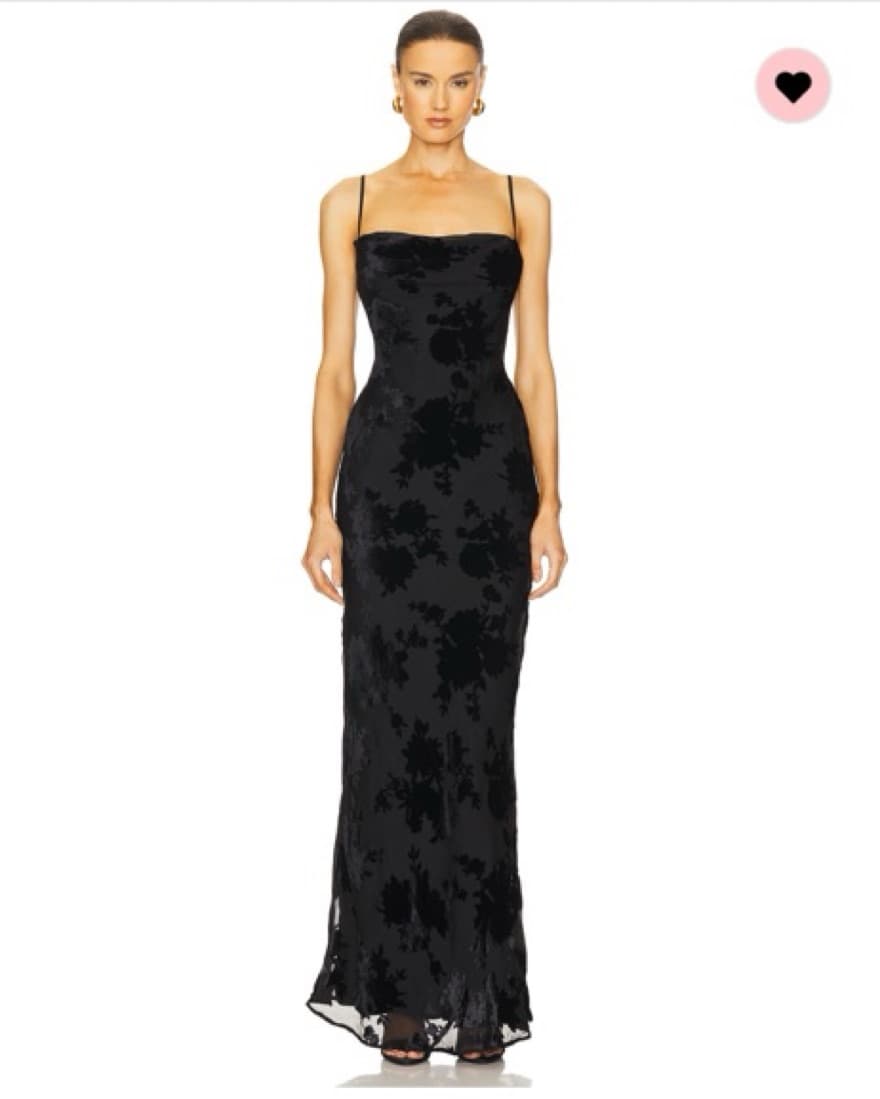 Revolve Velvet Floral Maxi Dress - Image 1