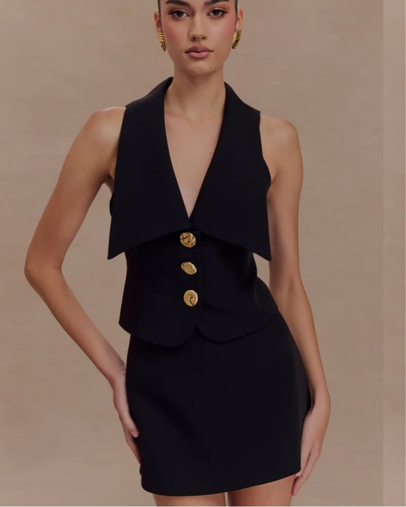 Meshki ‘Alix’ Gold Buttons Vest - Image 2