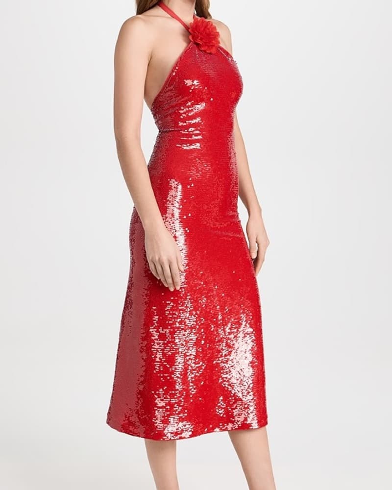 Le Superbe Red Sequin Slip Dress  - Image 2