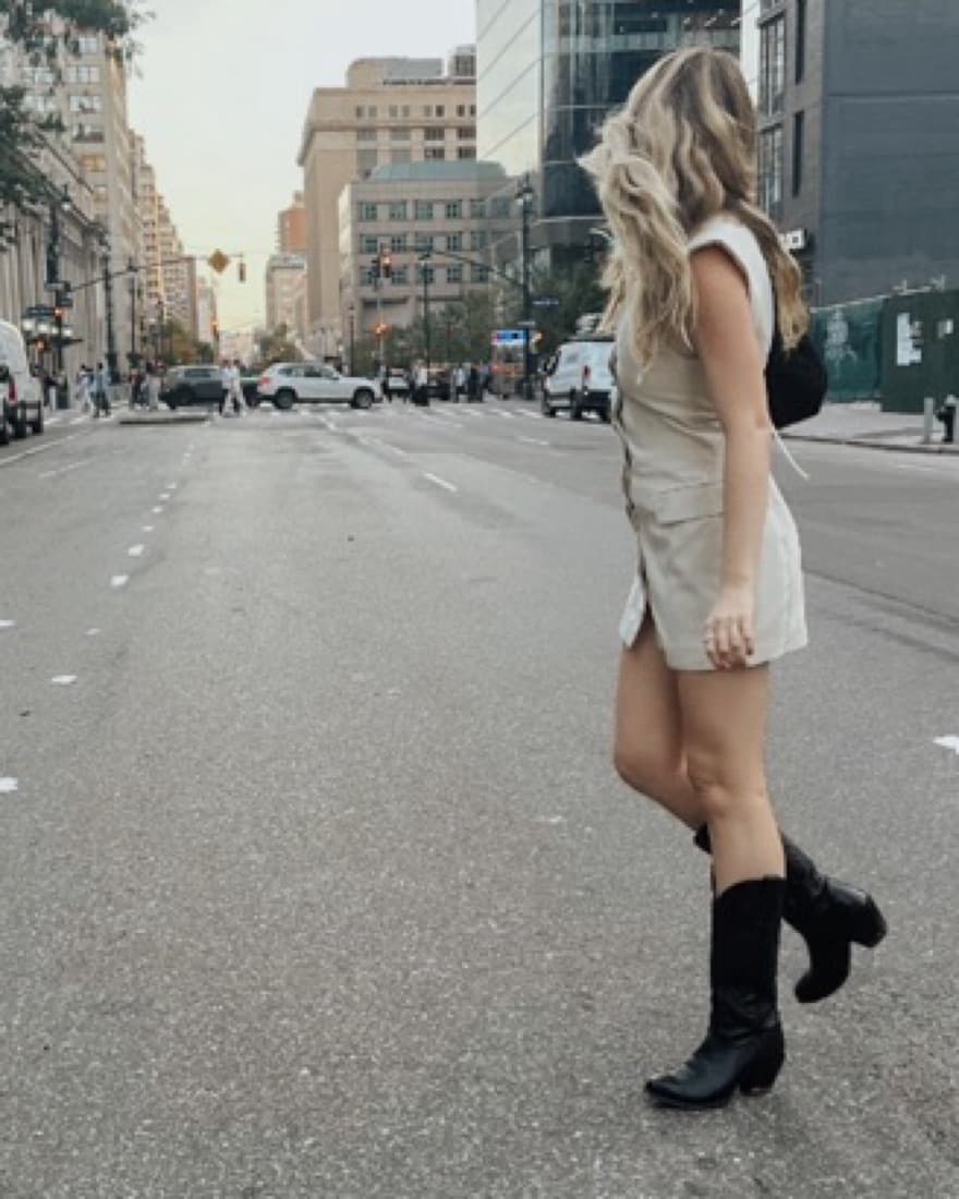 Cowboy Boots - Black Leather - Image 1