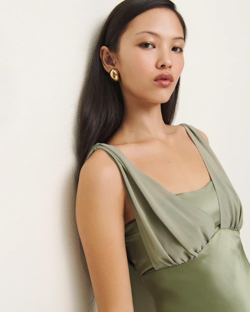 Reformation green silk maxi dress - Image 3