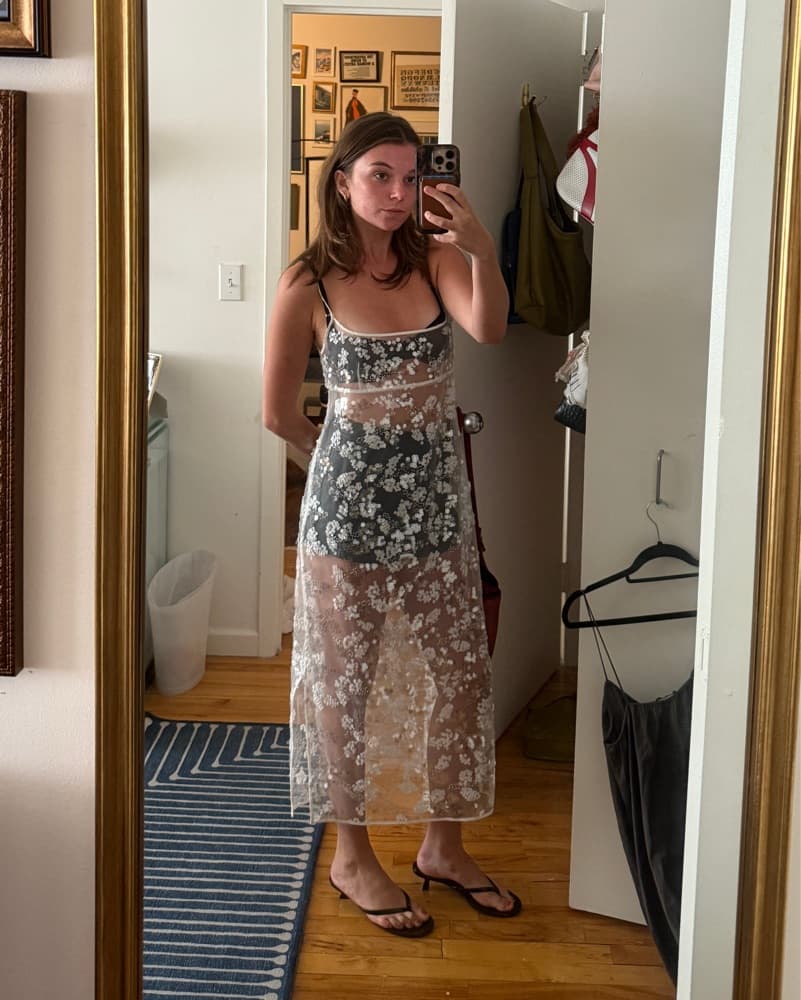 Sequins Sheer Midi Dress - Image 1