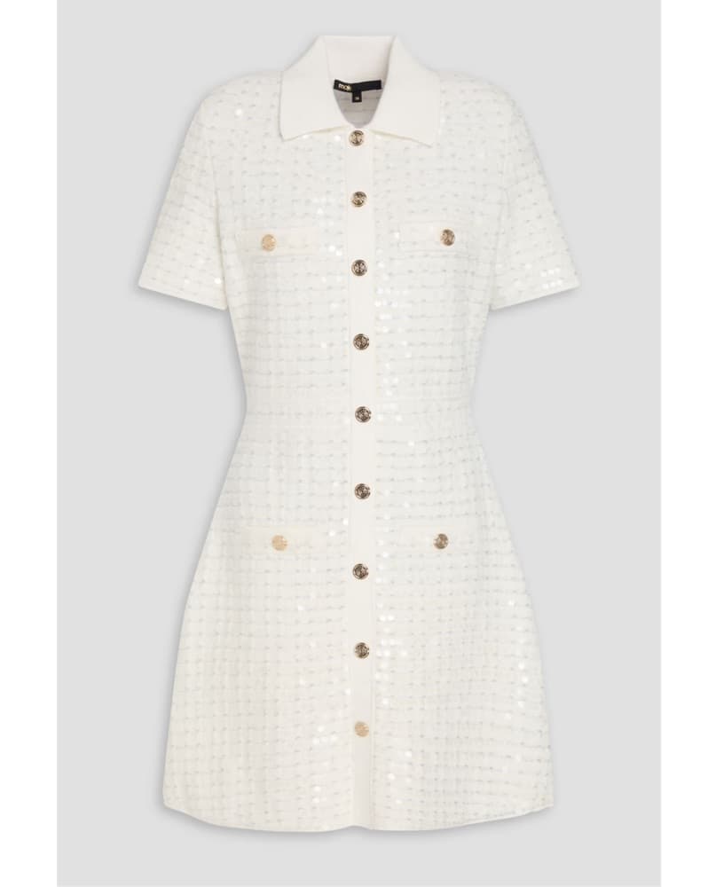 Maje white mini dress (tweed like fabric) - Image 3