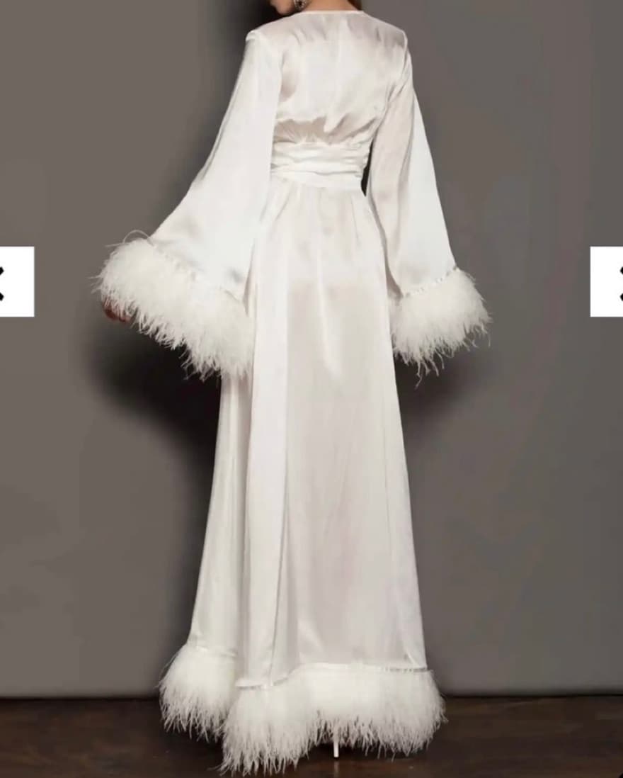 Bronx & Banco Feather Long Robe  - Image 3