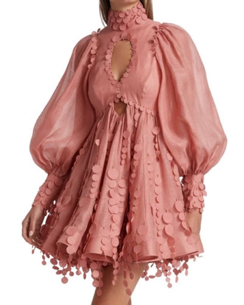 Zimmermann Pink Concert Disc Mini Dress - Image 1