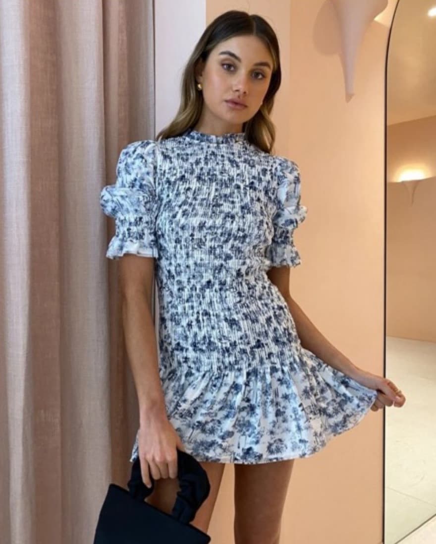Sir the Label Dimitri Puff Sleeve Dress - Image 1