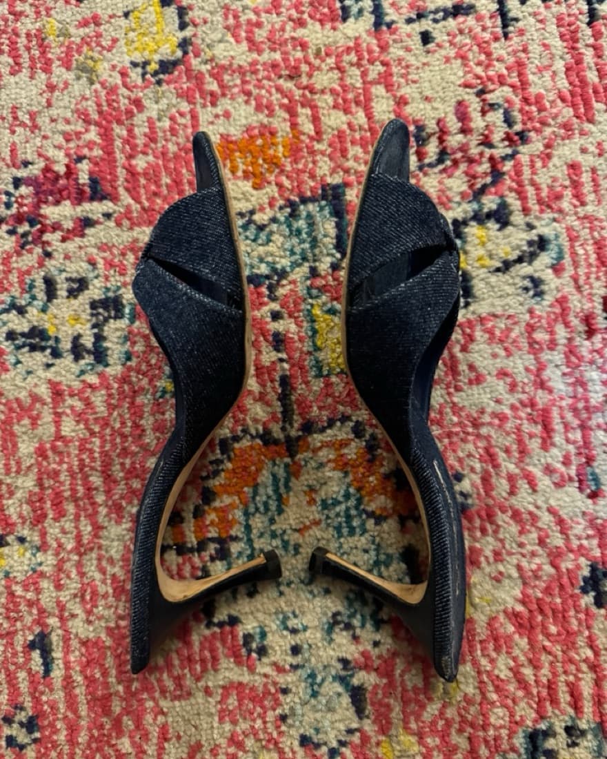 Manolo Blahnik Denim Sandals Size 39 - Image 4