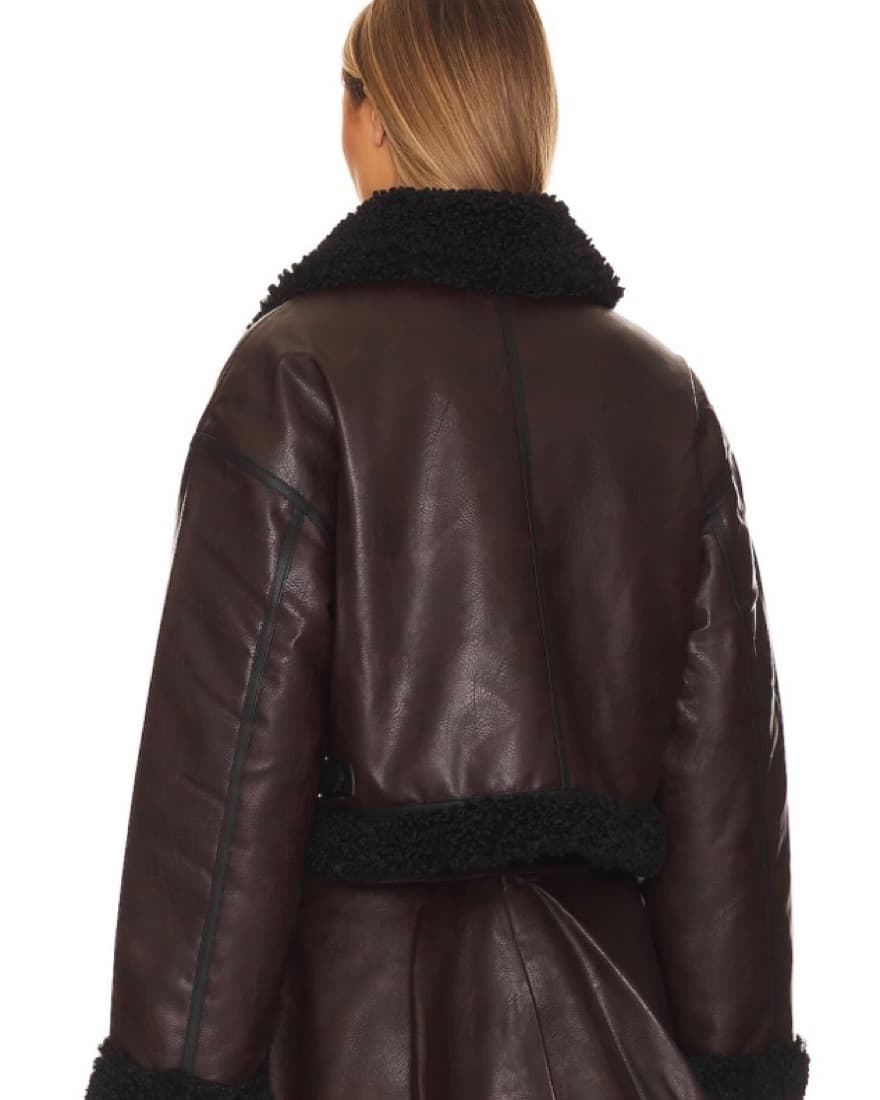 Patina Leather Fur Cropped Jacket  - Image 2