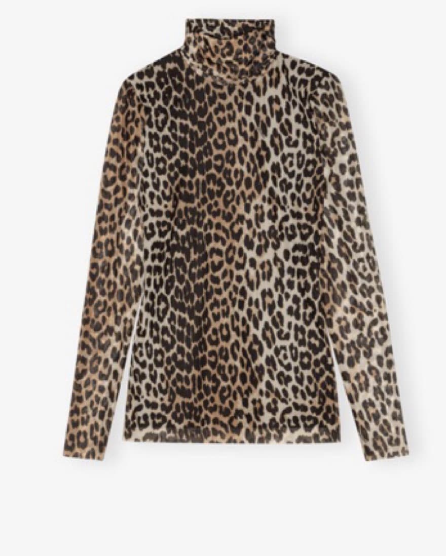 Leopard Printed Ganni Turtleneck - Image 3