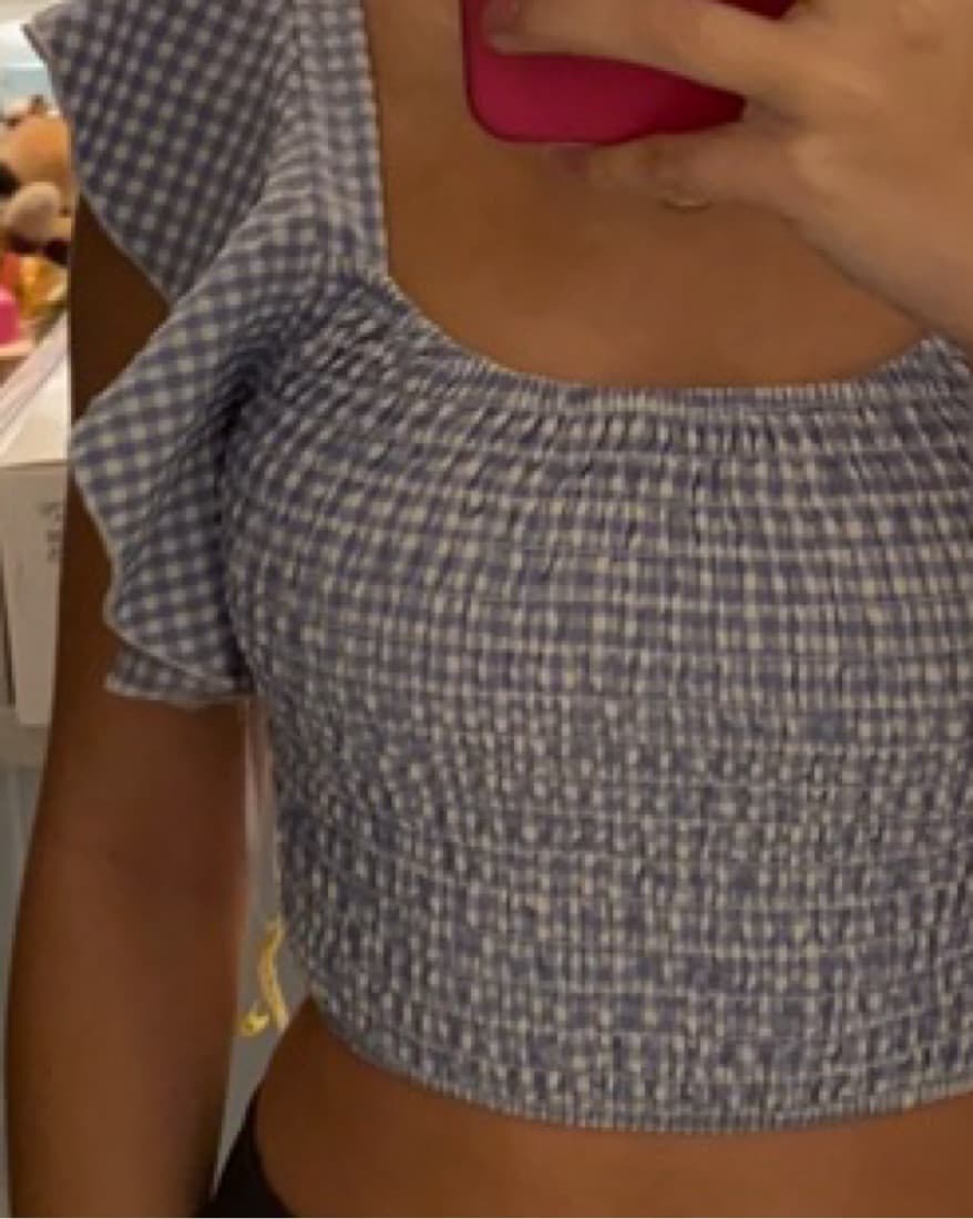Superdown Ruffle Smocked Crop Top - Image 2