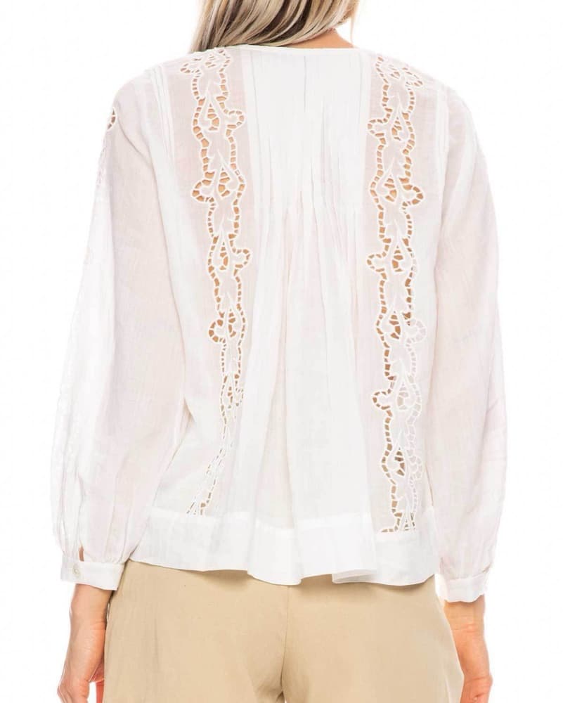 Nili Lotan Embrodered Lace Top  - Image 4