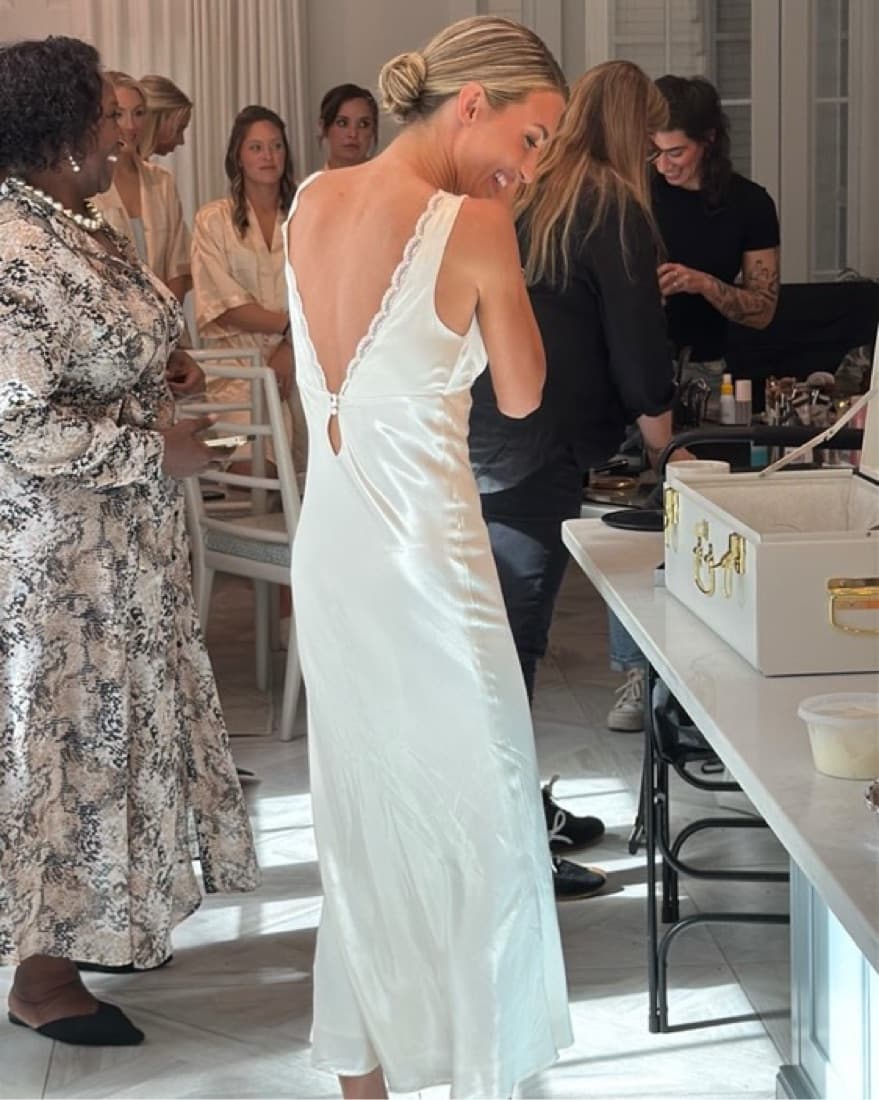 White Bridal Slip Dress - Image 1