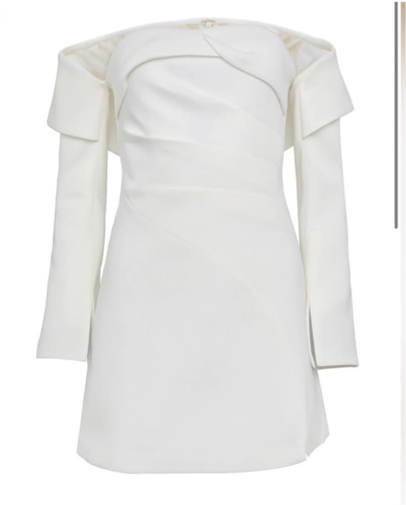 White Off-Shoulder Mini Dress - Image 3