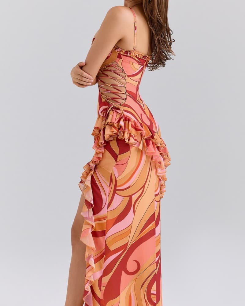 House Of CB Lumira Ruffle Gown - Image 3