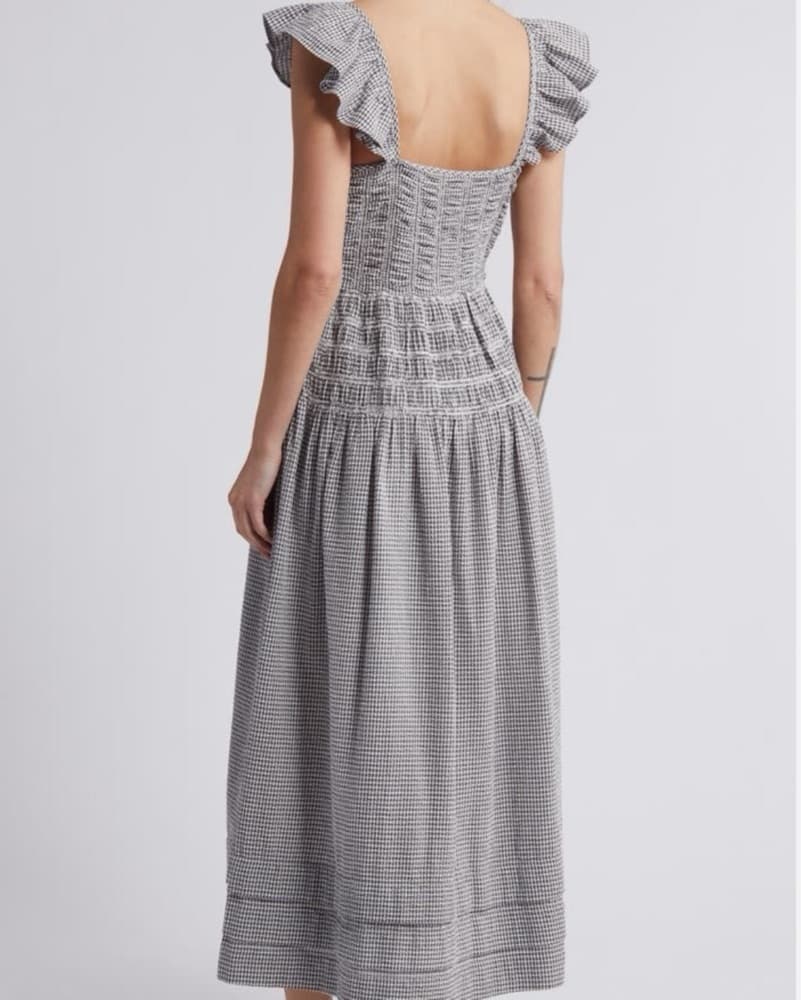 Black & White Gingham Maxi Dress - Image 2