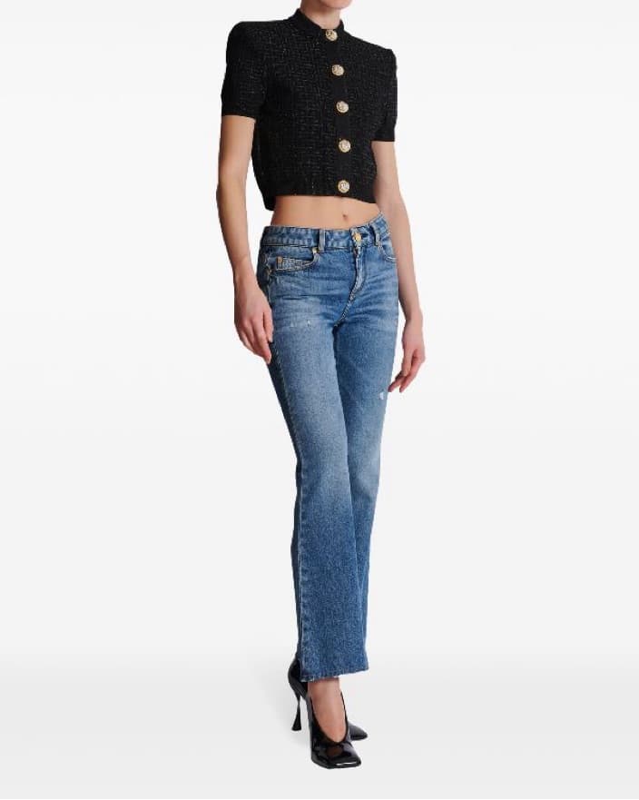 Balmain Monogram Glitter Cardigan - Image 3