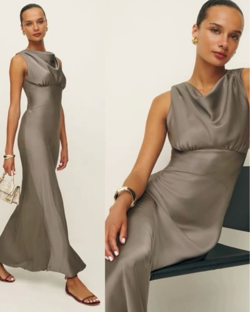 Reformation Silk Maxi Dress Dessa - Image 4
