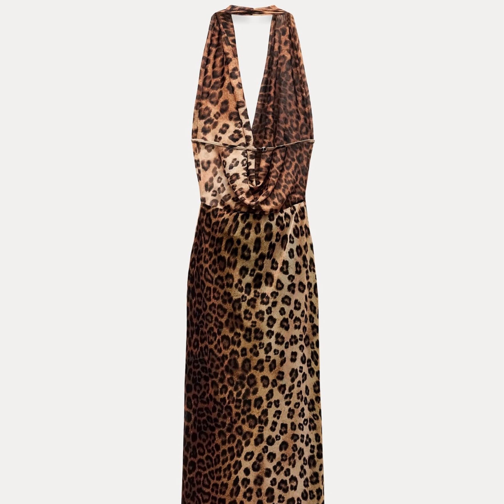 Low cut open back Cheetah maxi dress - Image 4