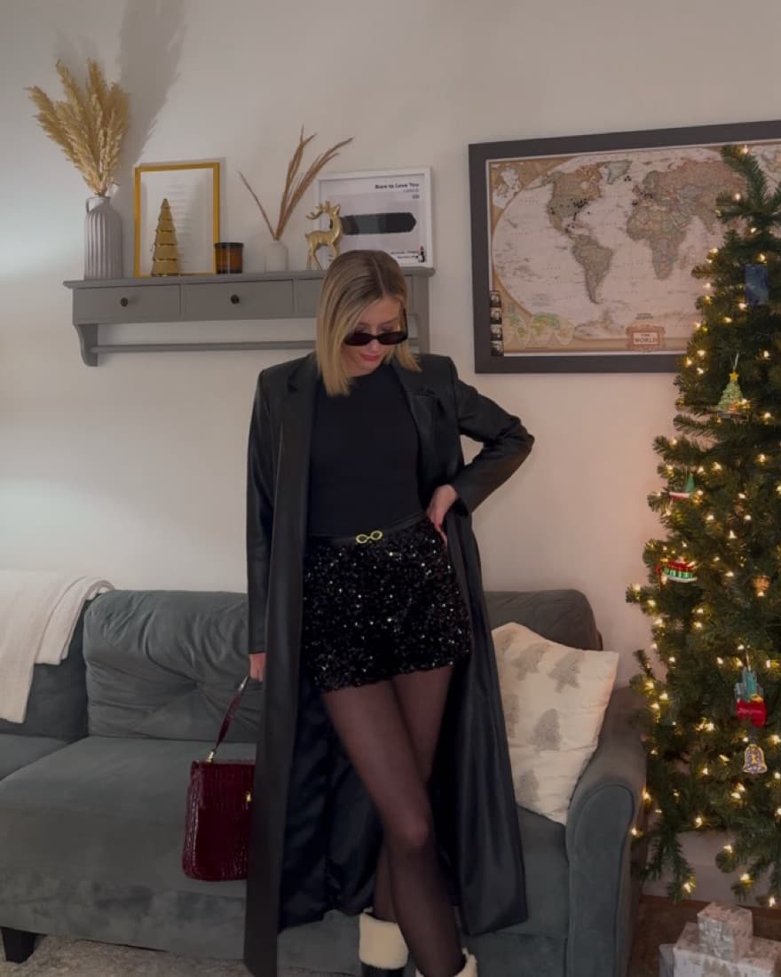 MANGO Black Sequin Shorts - Image 6