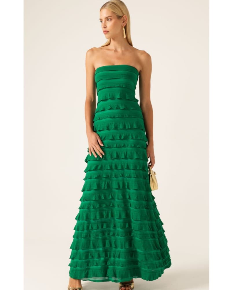 Emerald Strapless Dress - Image 1