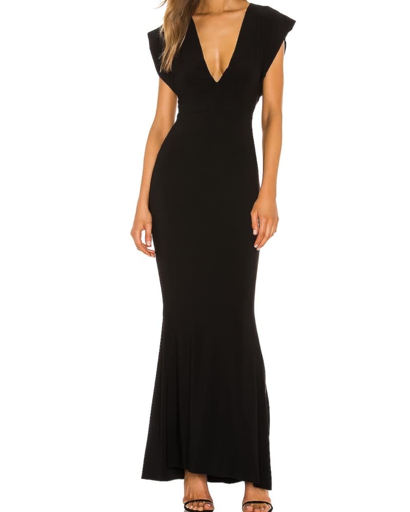 NORMA KAMALI BLACK VELVET GOWN - Image 2