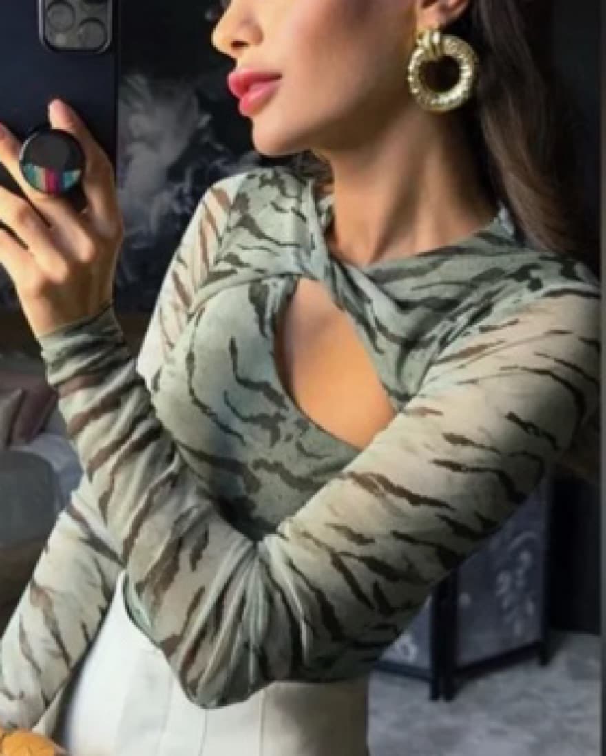 ZEBRA PRINTED TULLE TOP - Image 4