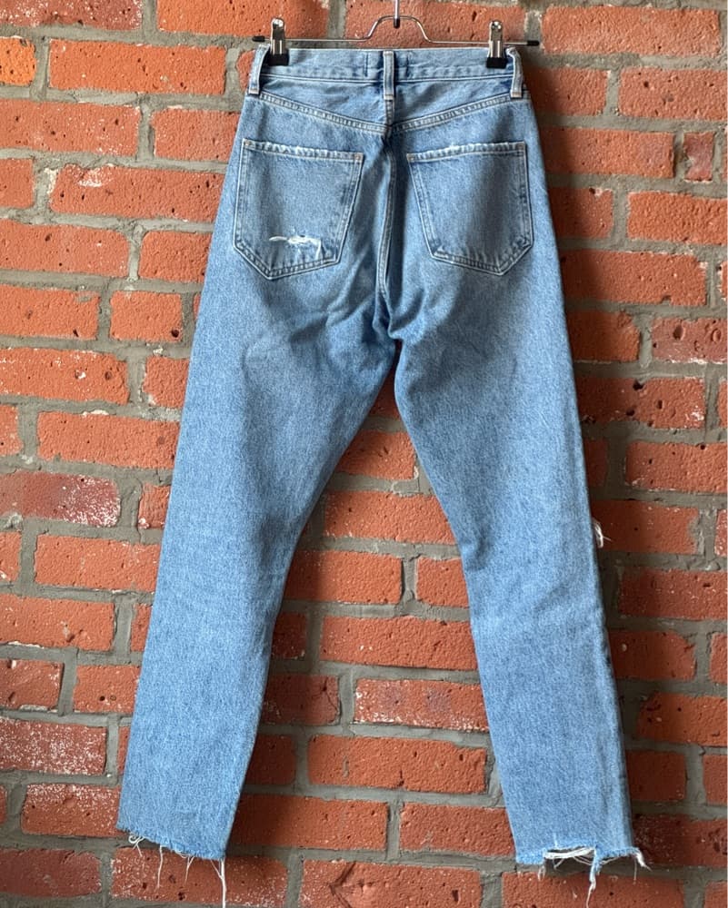 Agolde Ripped Light Blue Denim - Image 3
