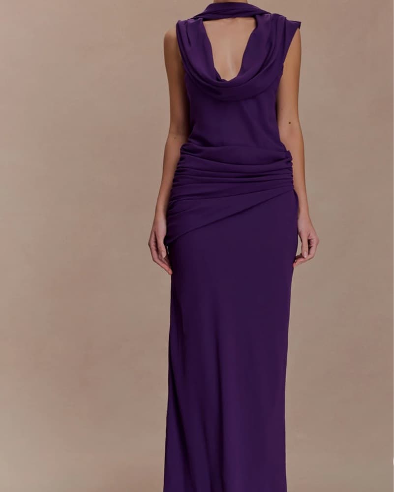 Meshki | Chiffon Draped Maxi Dress  - Image 2