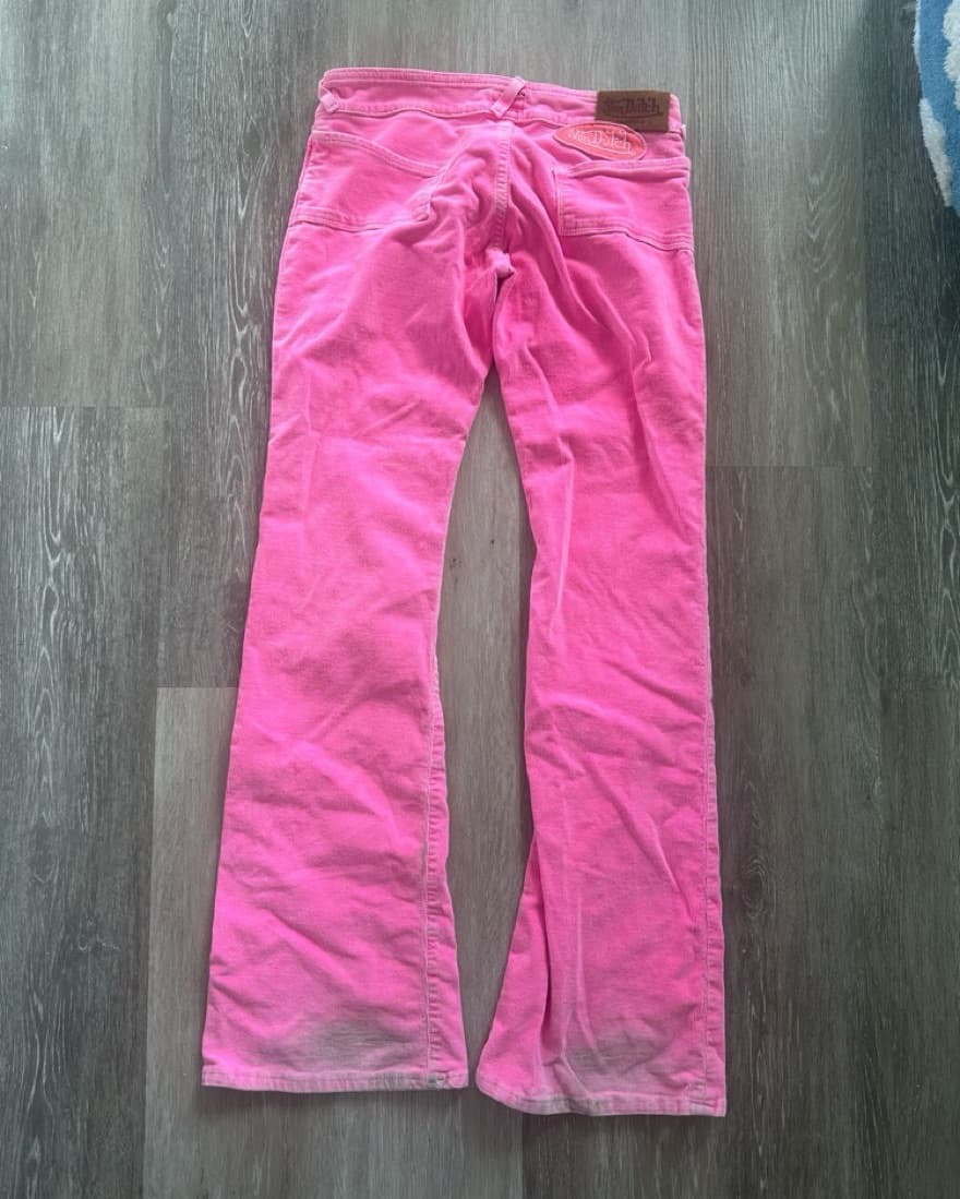 Vibrant Pink Von Dutch Cord Pants - Image 4