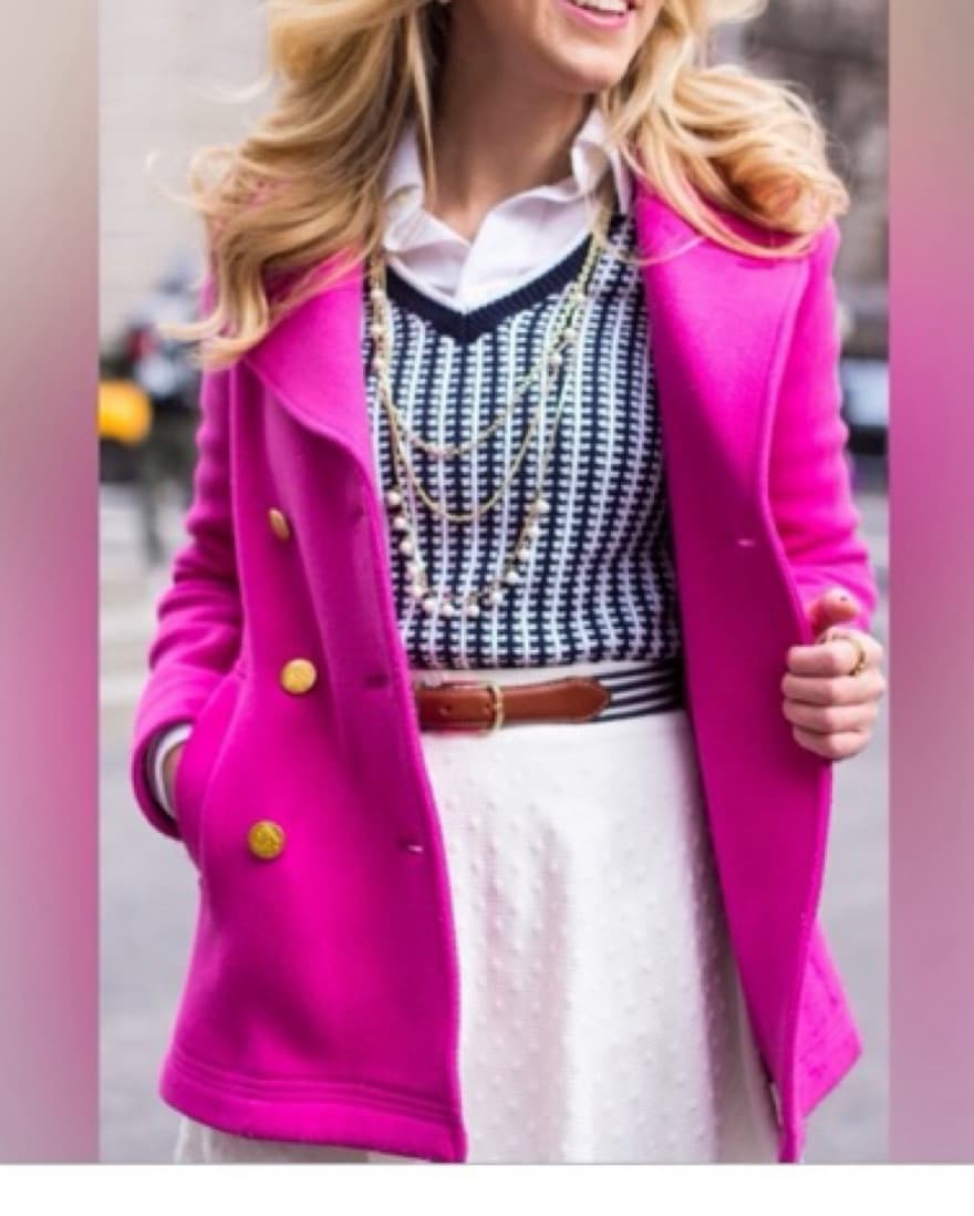 Hot Pink J.Crew Peacoat - Image 1