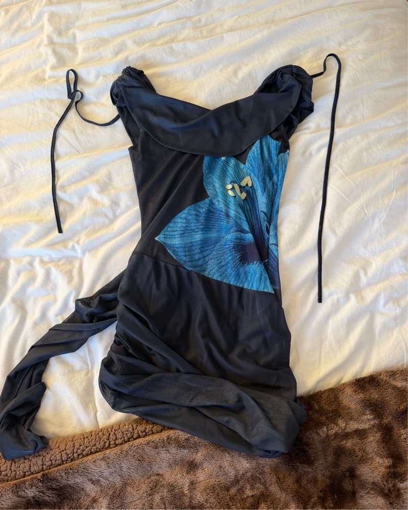 Good Fortune Mini Dress - Navy - Image 2