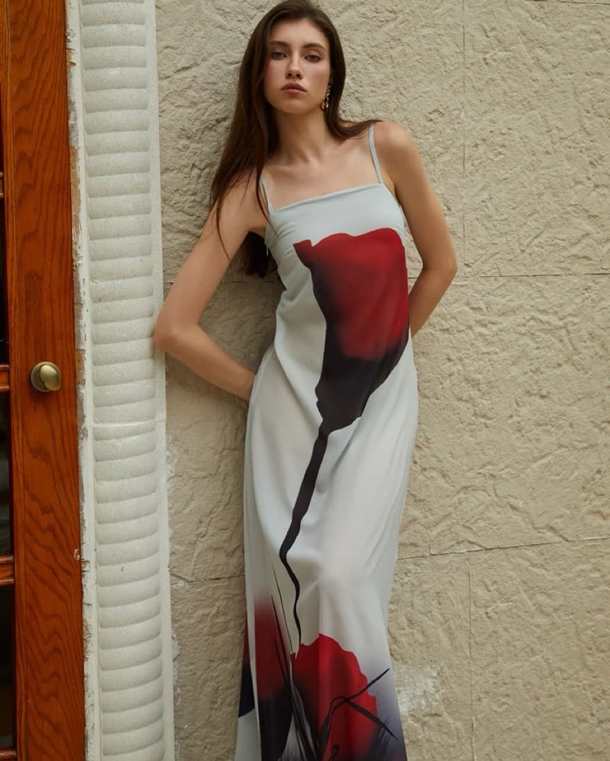 Floral Print Slip Dress - Image 1