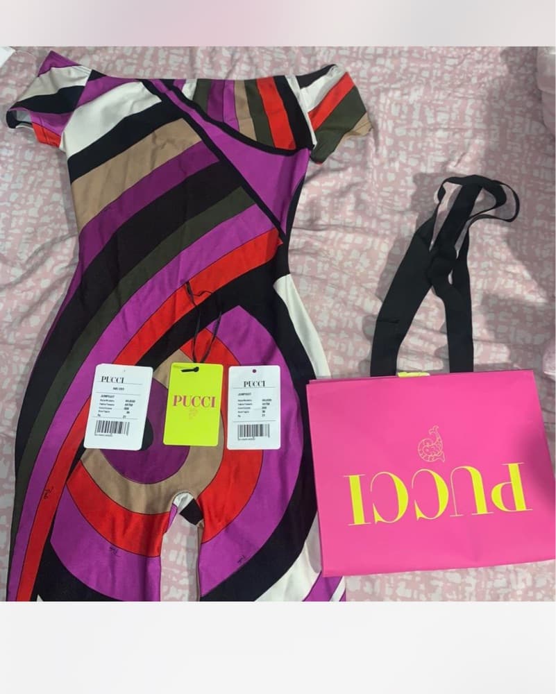 Pucci - Iride-print Off-shoulder romper - Image 1