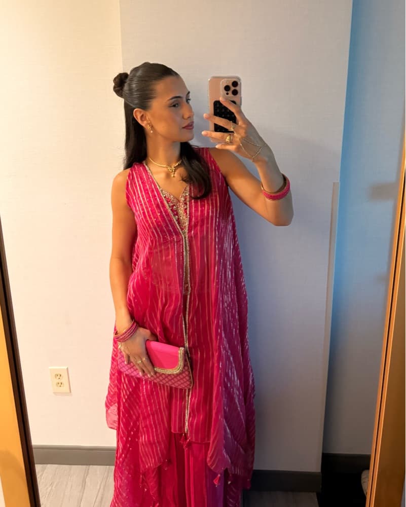 Indian Fuchsia Embellished Set - Image 1